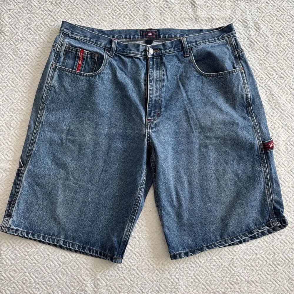 Vintage U.S. POLO ASSN. Carpenter Denim Jean Shorts Men's Size 40 Y2K